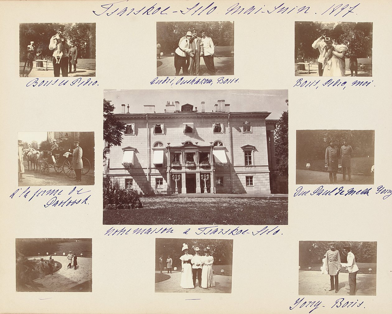 Den russiske kejserfamilie, side fra et fotoalbum, ca. 1897-99 (s/h foto) (se også 487673-80) af Russian Photographer