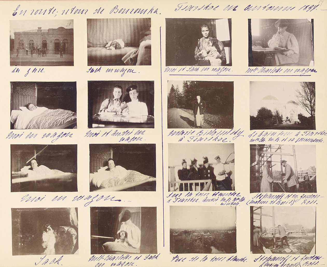 Den russiske kejserfamilie, side fra et fotoalbum, ca. 1897-99 (s/h foto) (se også 487673-80) af Russian Photographer