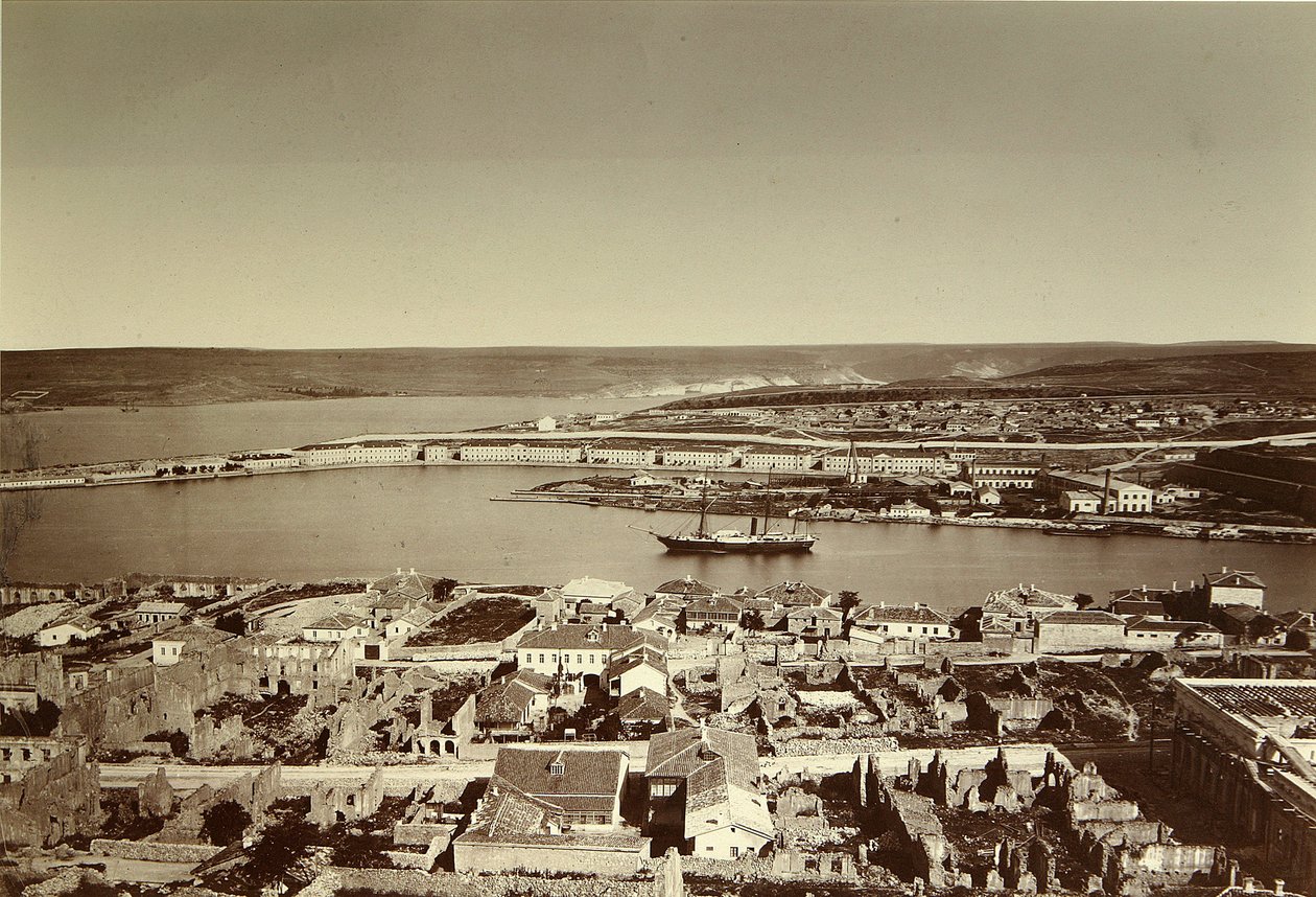 Den sydlige bugt og Cape Paul i Sevastopol (Sebastopol). Albumin-foto, slutningen af 1850