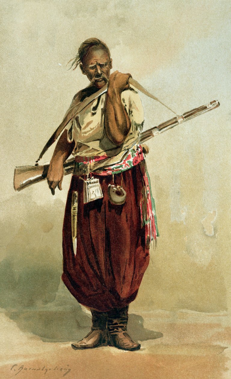 Zaporogue Cossack fra det 17. århundrede, slutningen af det 19. århundrede af Russian School