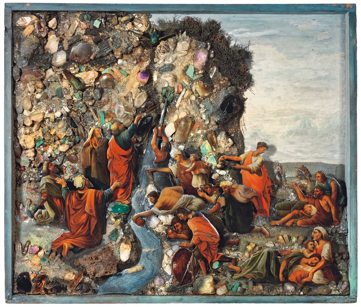 Et ikon, der forestiller Moses, der rammer klippen, tidligt i det 19. århundrede af Russian School