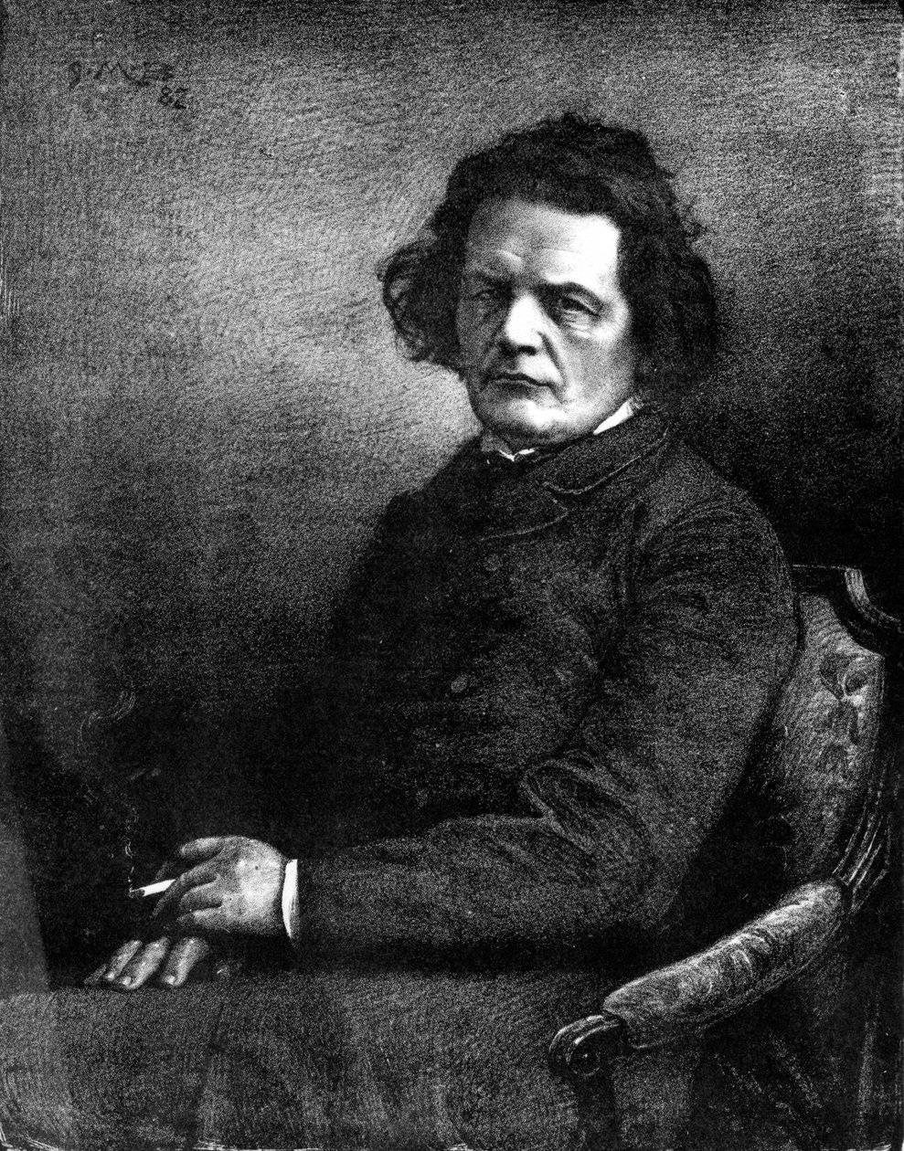 Anton Rubinstein, 1800-tallet (tegning) af Russian School