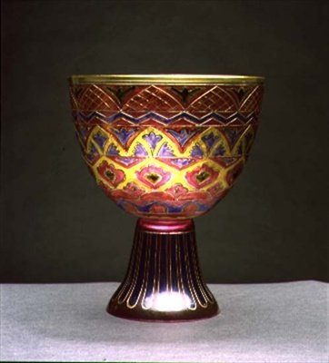 Emaljeret skål med simpelt geometrisk design, sandsynligvis provinsielt, 1880 (emalje) af Russian School