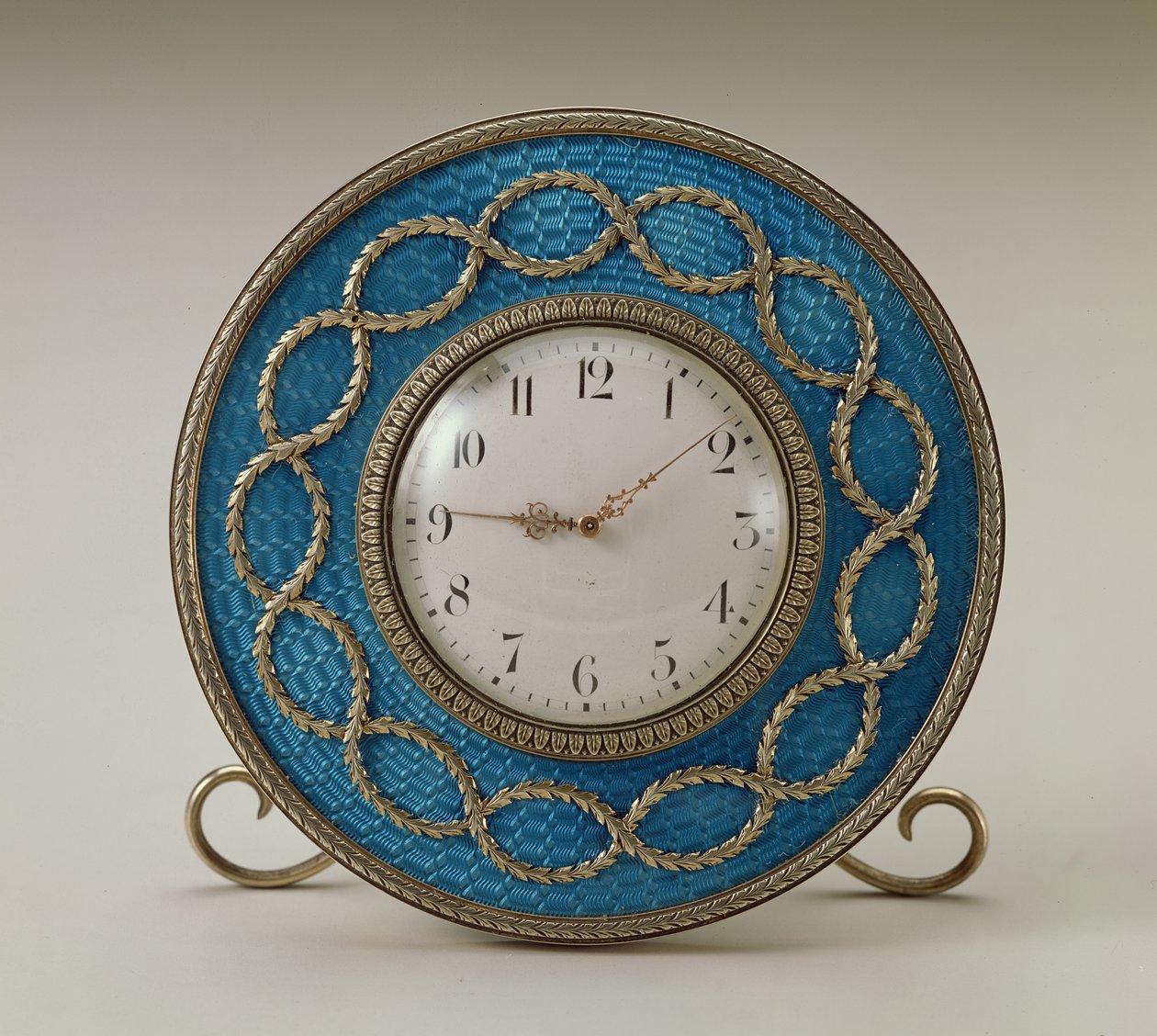 Faberge ur, ca. 1890 (forgyldt sølv og emalje) af Russian School