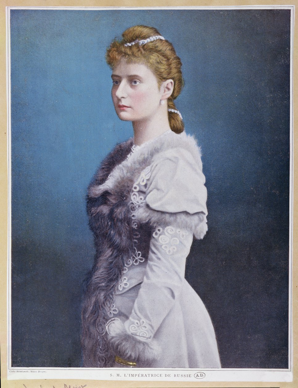 Portræt af tsarina Alexandra Feodorovna (1872-1918) ca. 1898 af Russian School