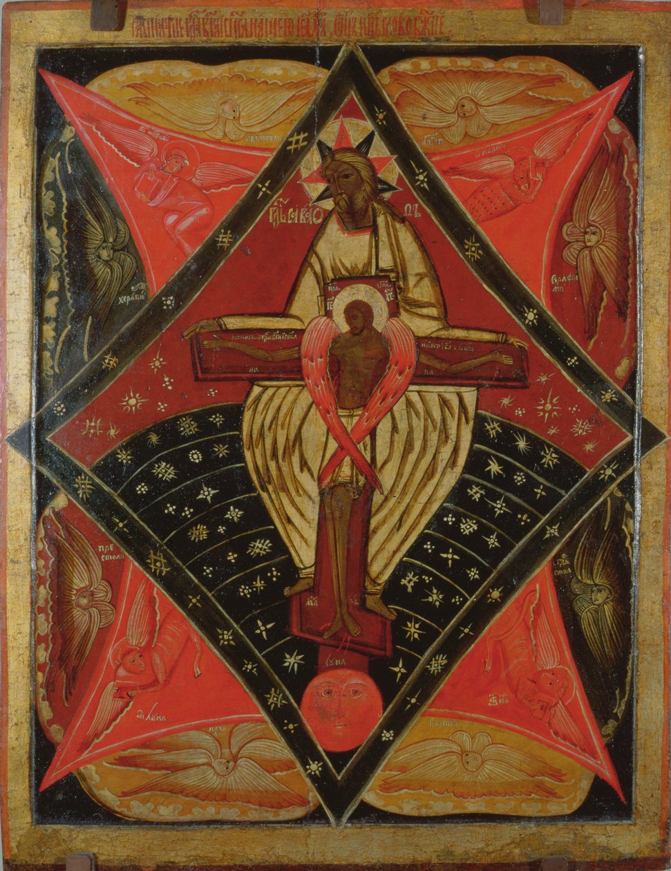 The Paternitas, 1600-tallet (tempera på panel) af Russian School