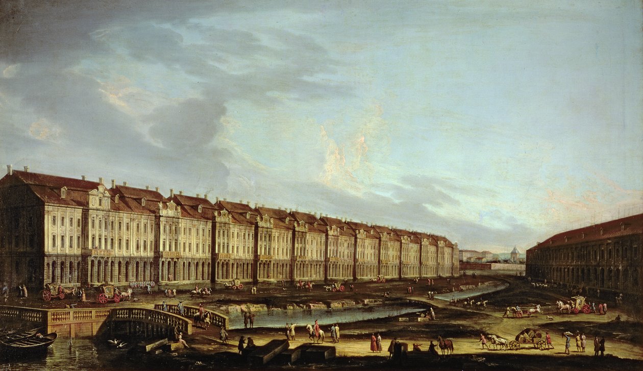 Udsigt over de tolv kollegier i St. Petersborg af Russian School