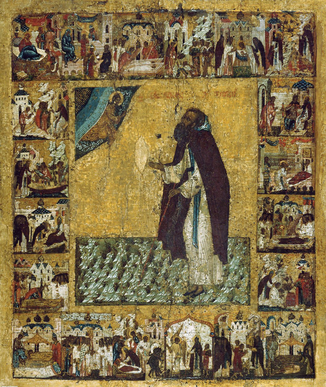 Saint Barlaam af Khutyn med scener fra hans liv, 1560