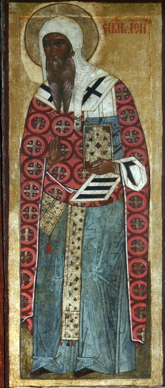Sankt Esajas af Rostov, 1500-tallet. af Russian icon.