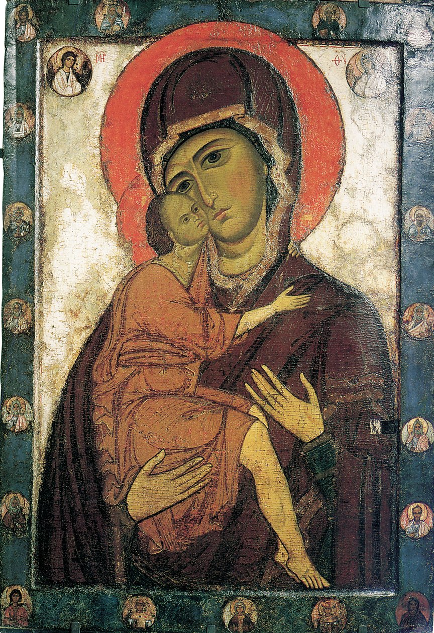 Jomfruen af Belozersk, begyndelsen af det 13. århundrede. af Russian icon.