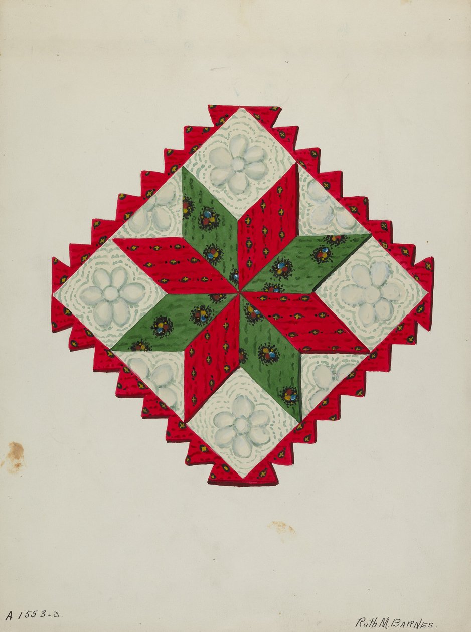 Quilt Block, ca. 1936. af Ruth M Barnes