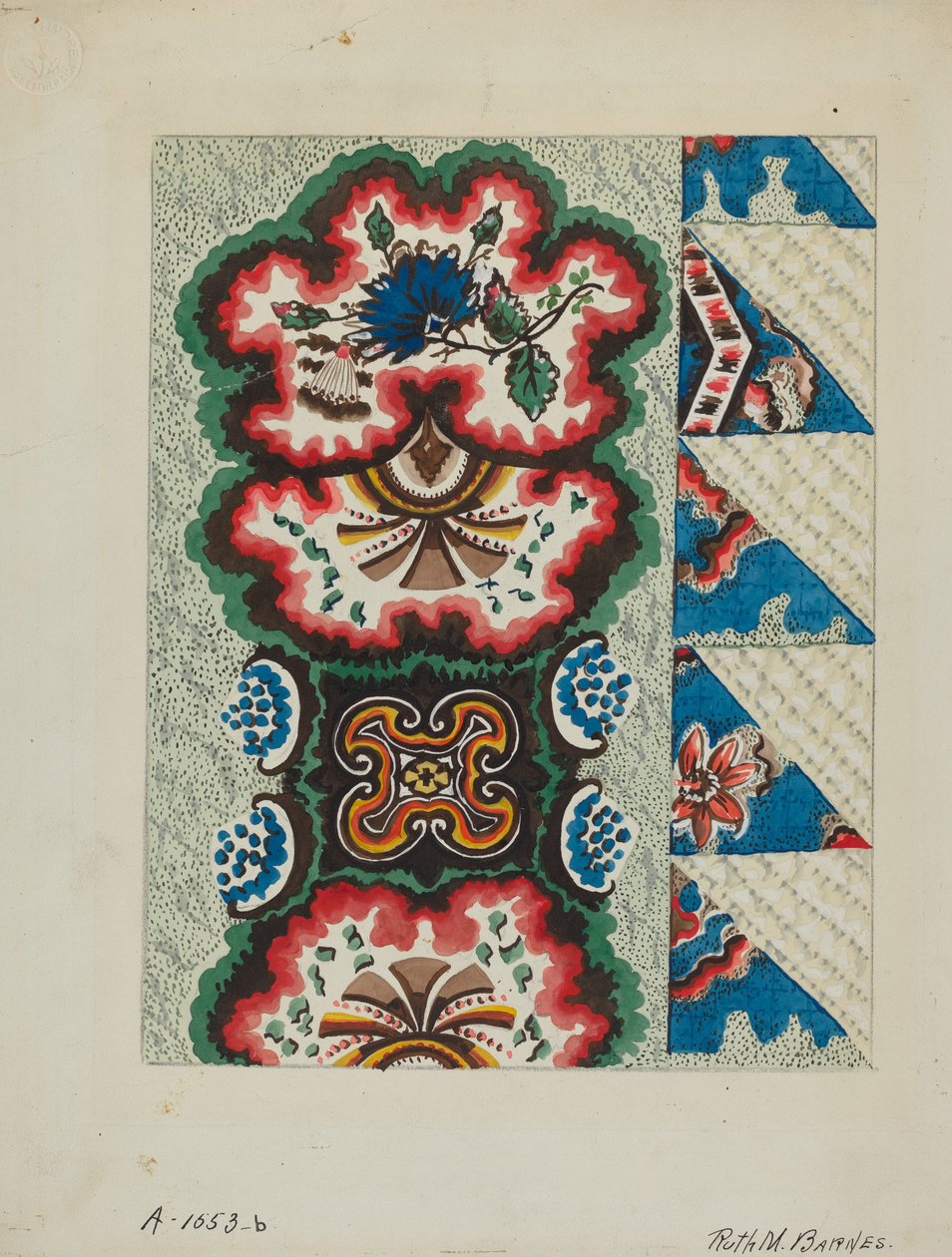 Quiltet betræk, ca. 1936. af Ruth M Barnes