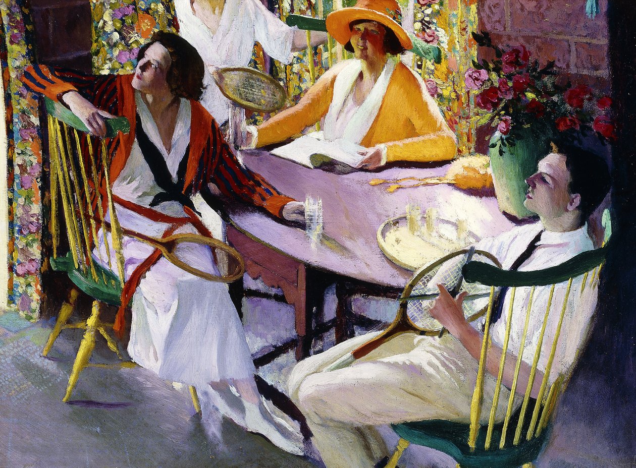 After Tennis, ca. 1921-25 (olie på panel) af Rutherford Boyd