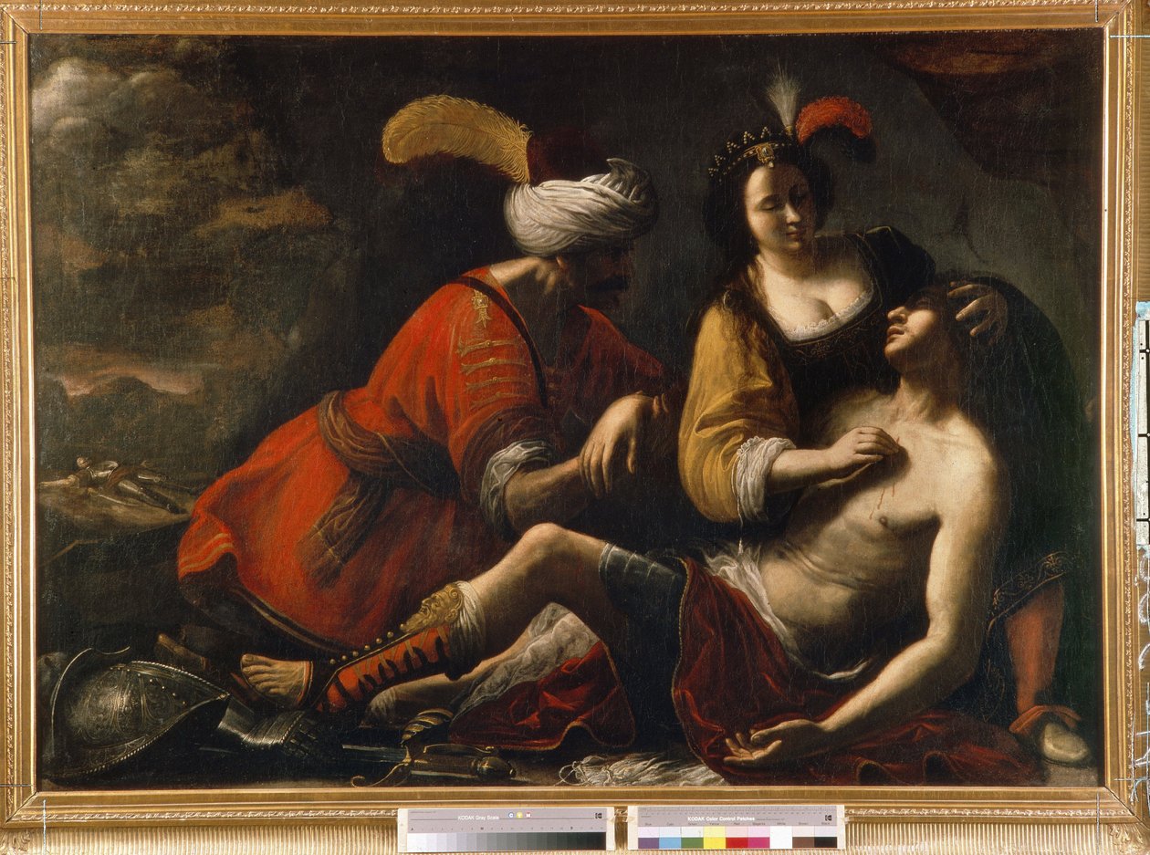 Tancred og Herminie. Episode af det befriede Jerusalem (1581) af Le Tasse (Torquato Tasso af Rutilio Manetti