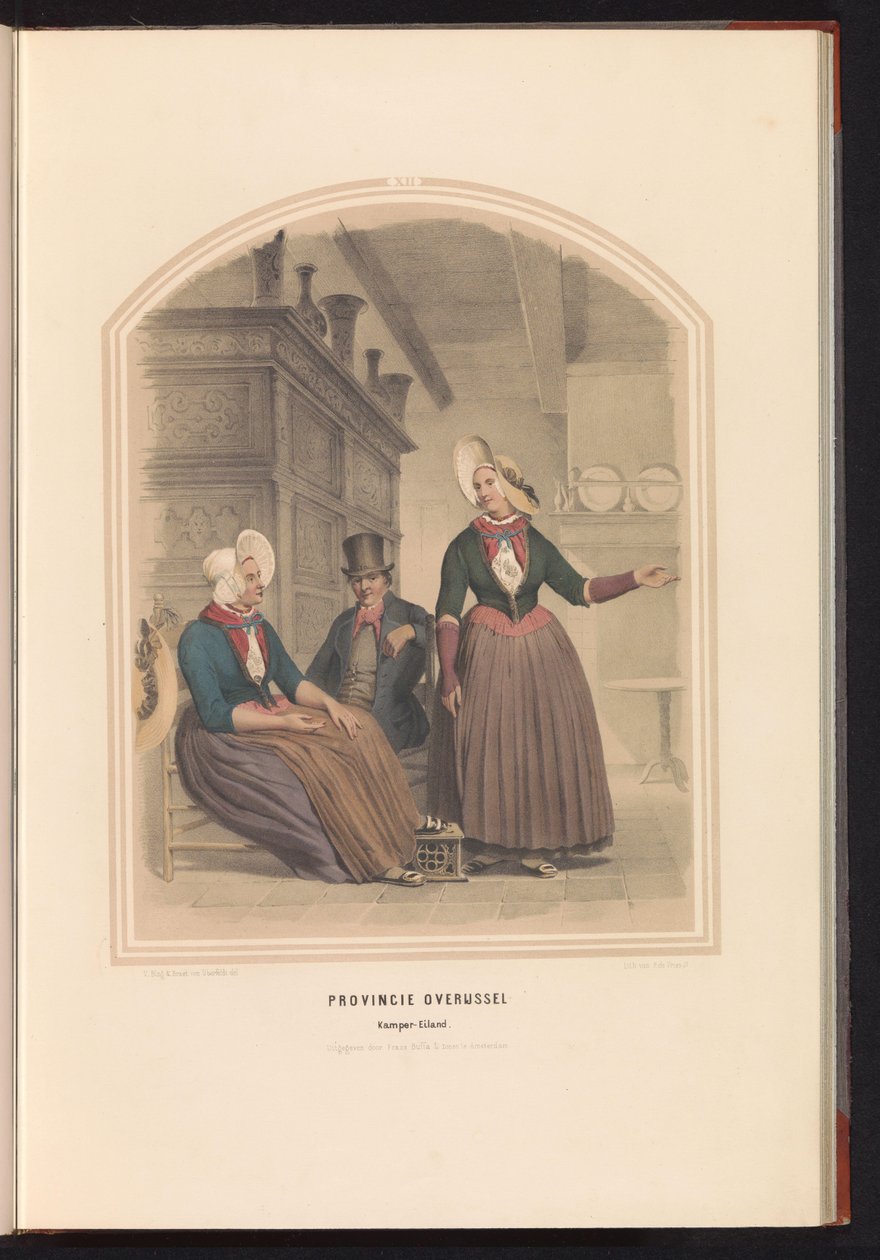 Traditionel dragt af Kampen i Overijssel, 1857 Provinsen Overijssel Kamper-Eiland / XII (titel på objektet) af Ruurt de Vries