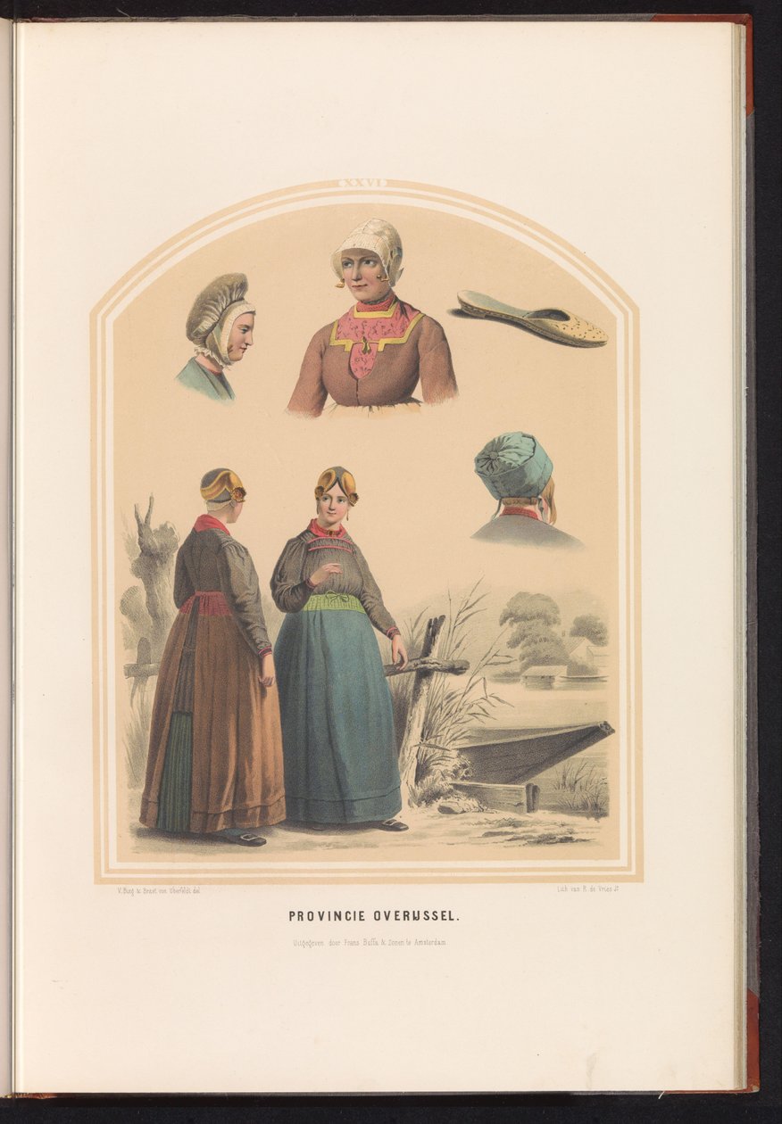 Traditionel dragt i Overijssel, 1857 Provinsen Overijssel / XXVI (titel på objektet) af Ruurt de Vries