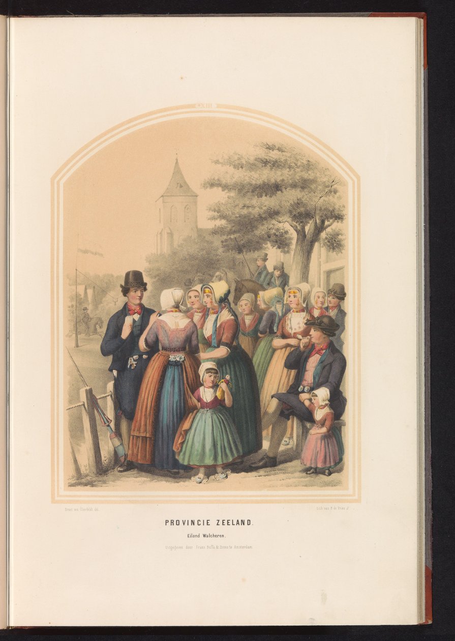 Traditionel kostume af øen Walcheren i Zeeland, 1857 Zeeland provinsen. Øen Walcheren / XIII (titel på objektet) af Ruurt de Vries