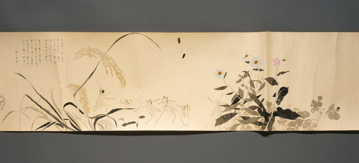 Wildlife Friends (Yasei no Tomo), ca. 1918 (blæk, uigennemsigtig akvarel, lak på vævet papir) af Ryoka Kawakami