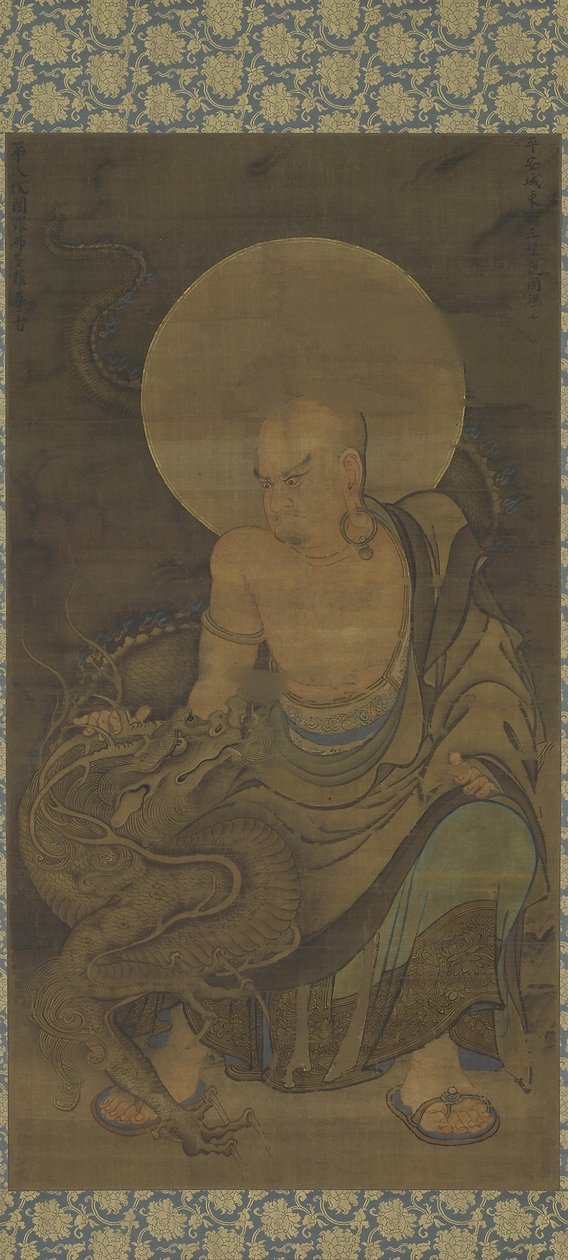 Arhat (Hottara Sonja - Vajraputra) Nanbokucho-perioden, midten af det 14. århundrede (blæk, farve og guld på silke) af Ryozen