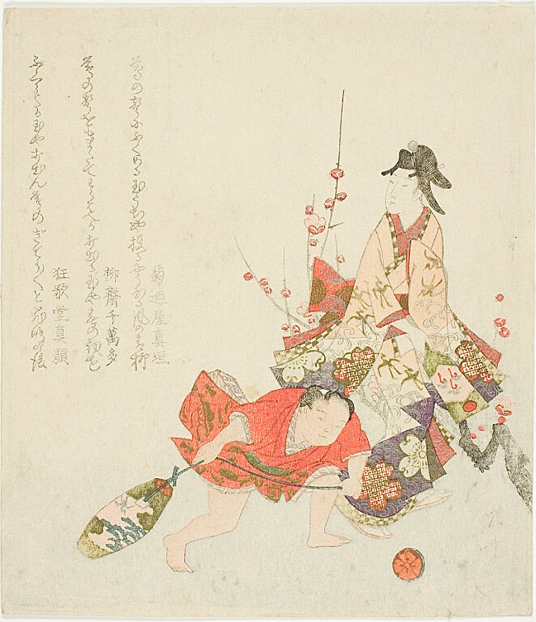 Nytårs-surimono af Ryuryukyo Shinsai