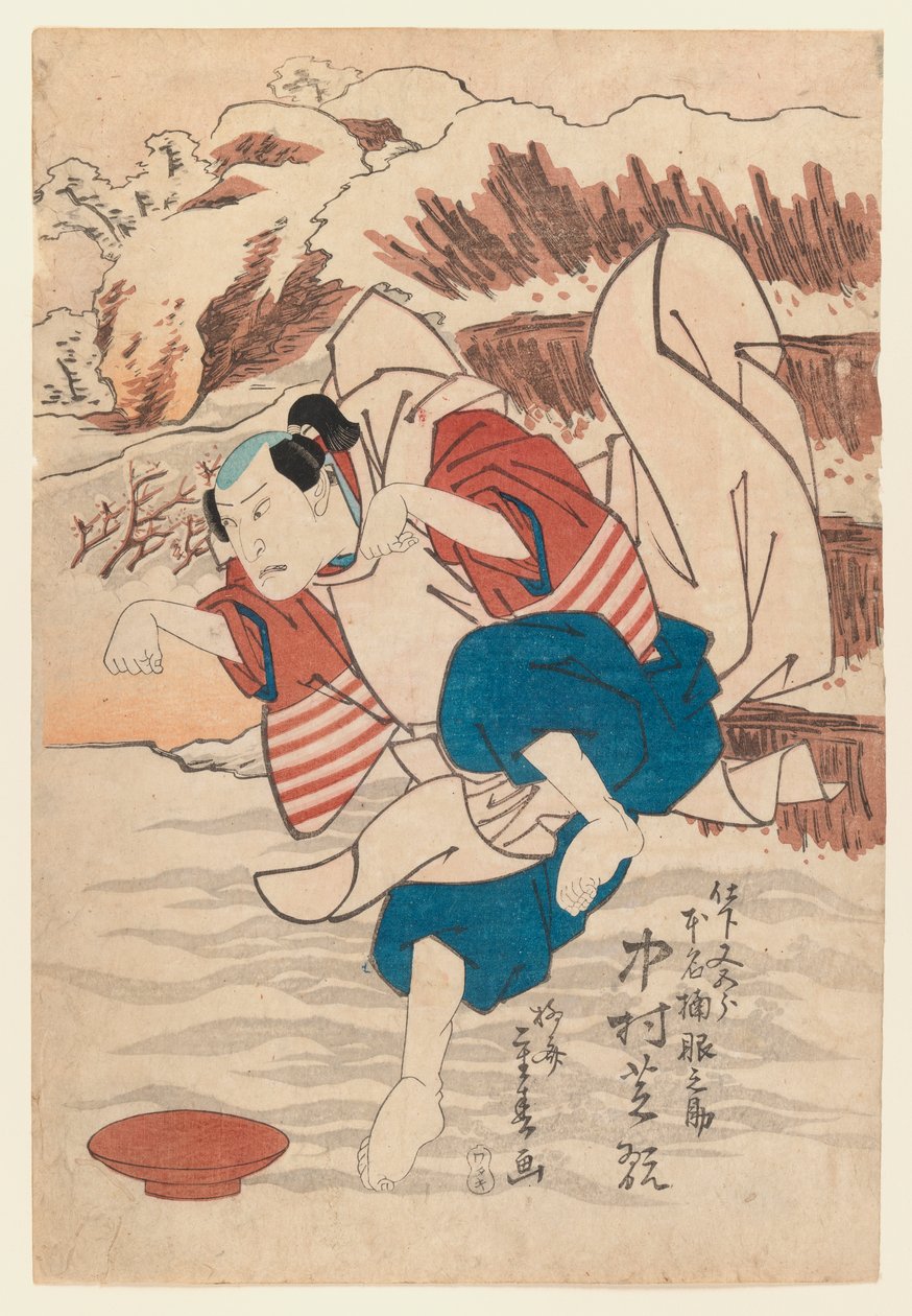 Skuespilleren Nakamura Shikan i en kabuki-rolle, 1830 (træbloktryk) af Ryusai Shigeharu