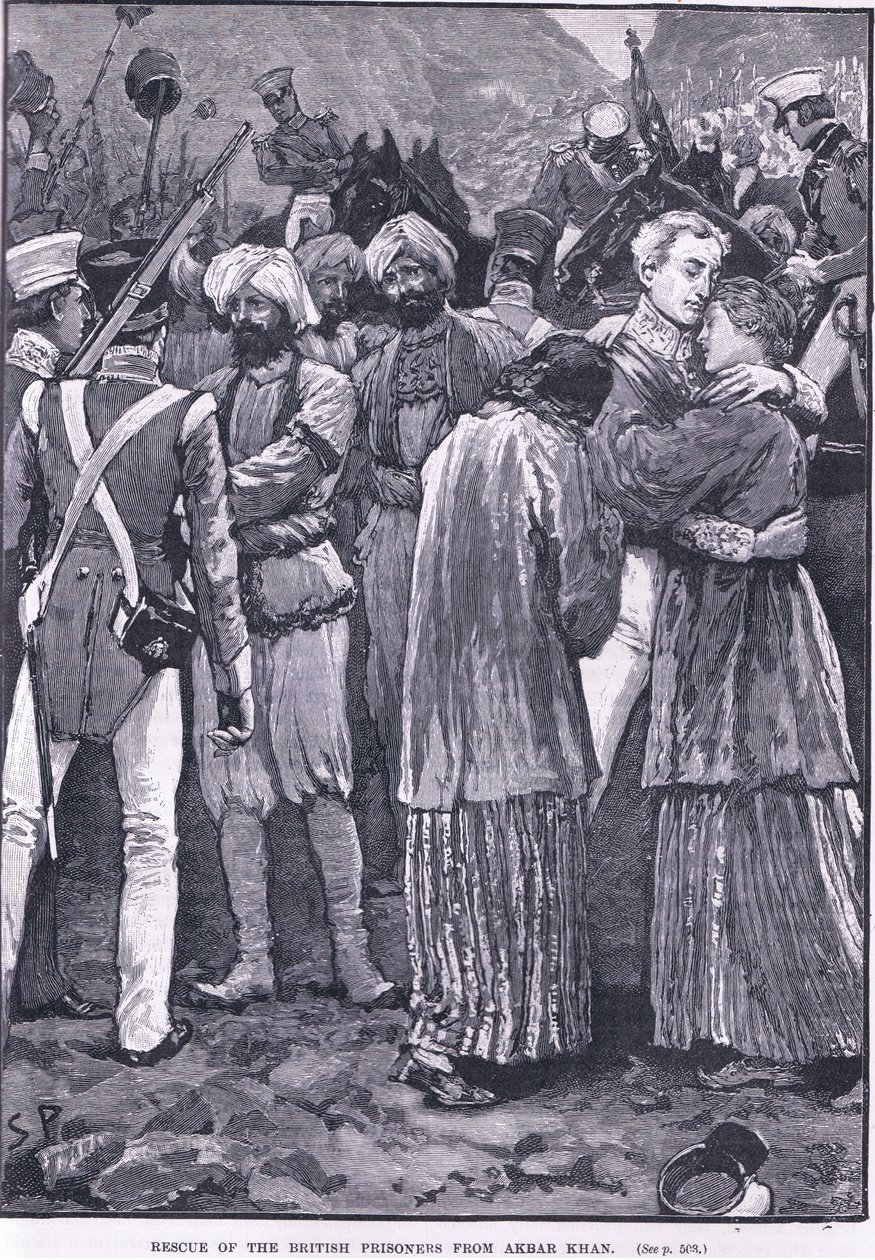 Redning af de britiske fanger fra Akbar Khan AD 1842 af S. Paget