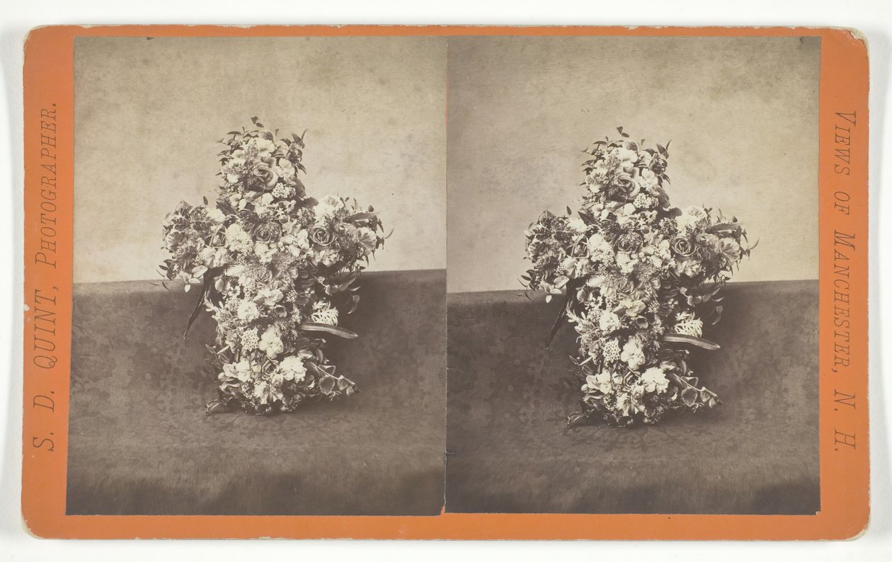 Uden titel [blomstret hyldest i form af et kors], midten af 1800-tallet. af S.D. Quint