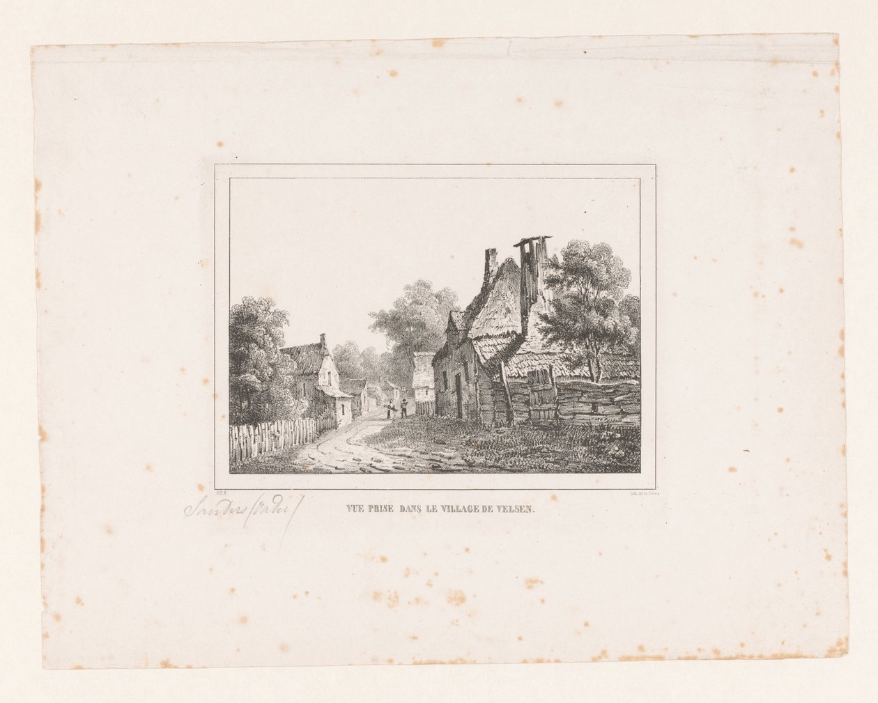 Udsigt i landsbyen Velsen Vue-pris i landsbyen de Velsen (titel på objekt) af S.F. Sanders