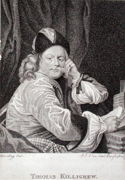 Thomas Killigrew (1612-83), graveret af J.J. Van den Bergh (gravering) af S. (after) Harding