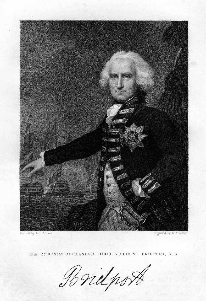 Admiral Alexander Hood 1726-1814, 1. Viscount Bridport, 1837. af S. Freeman