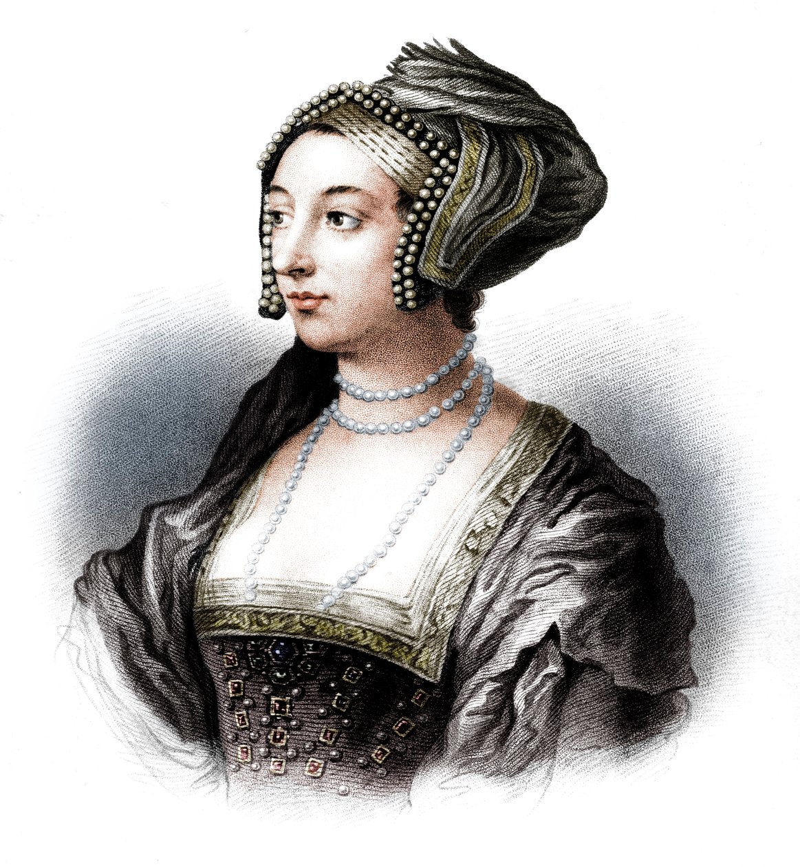 Anne Boleyn, anden hustru til Henry VIII, 1800-tallet af S. Freeman