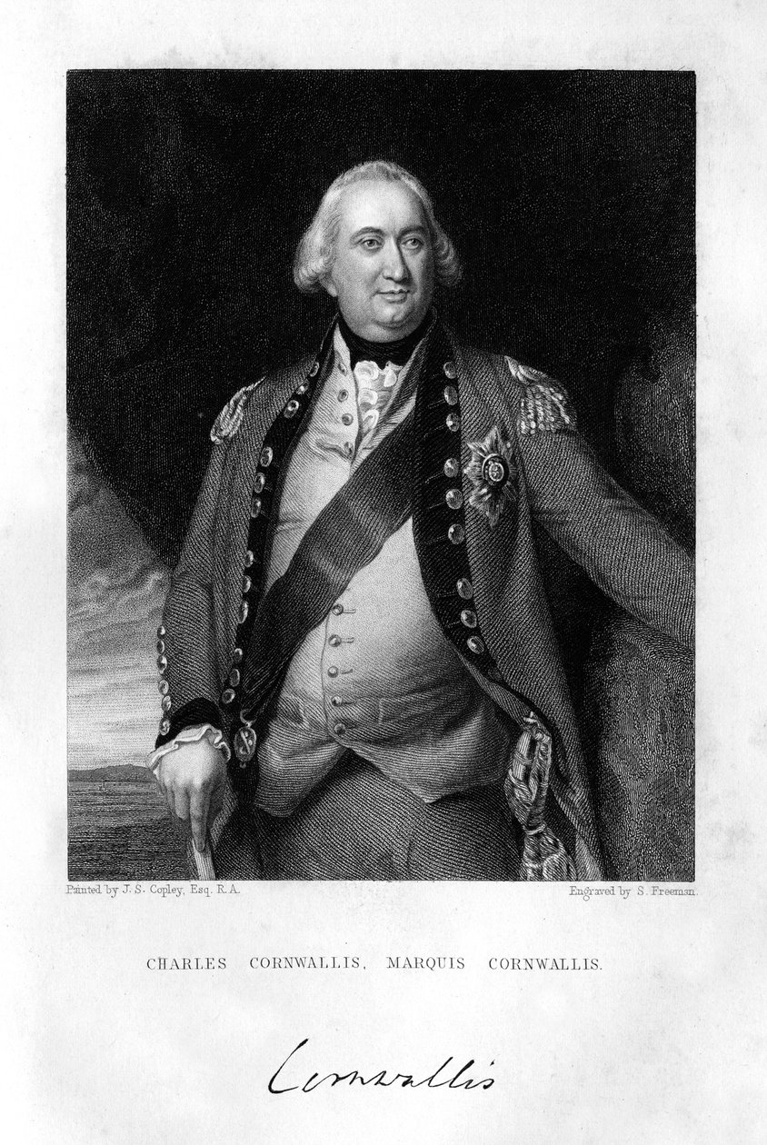 Charles Cornwallis 1738-1805, 1. markis Cornwallis, 1839. af S. Freeman