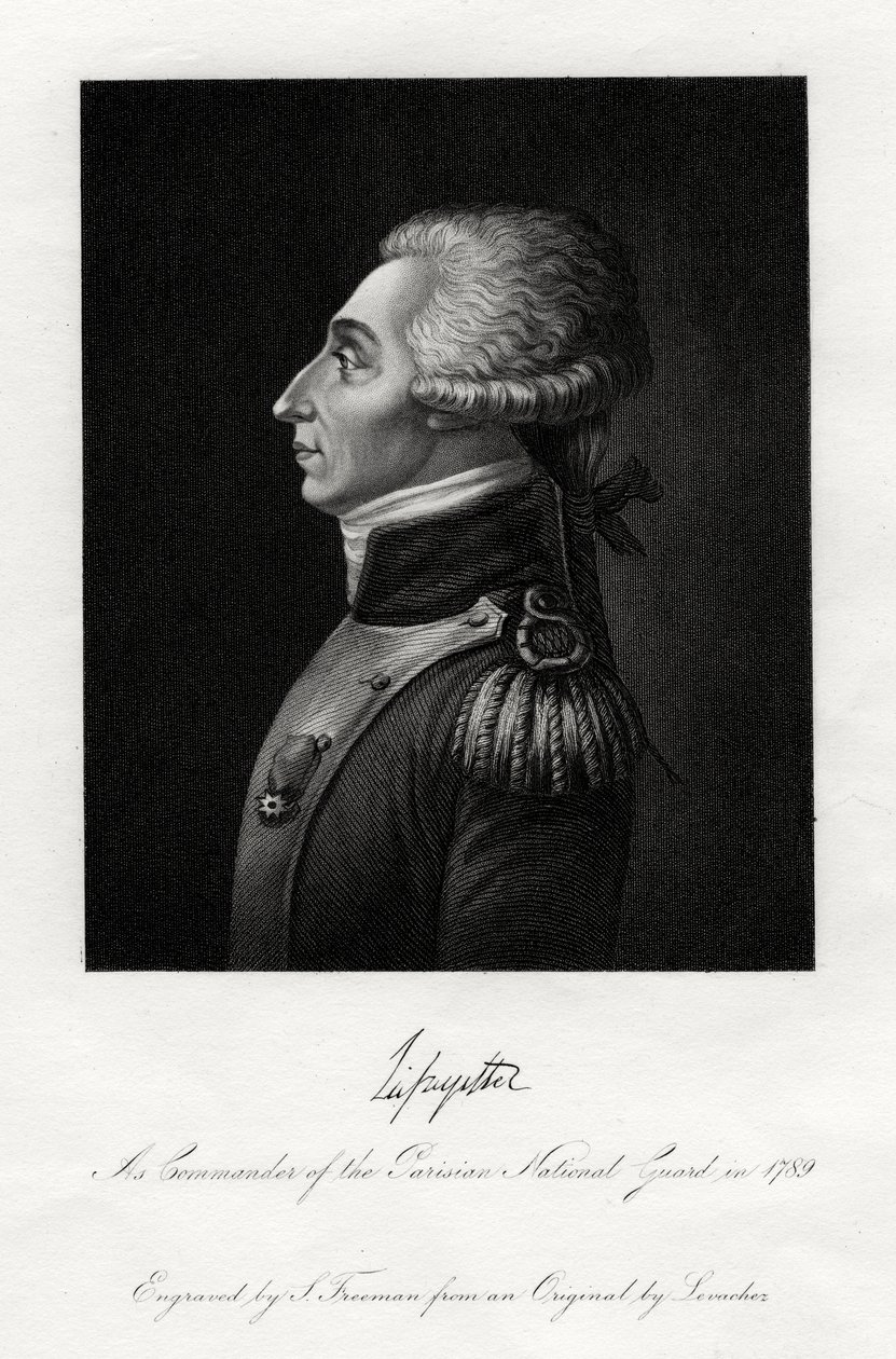 Marquis de Lafayette, fransk militærleder og statsmand, 1845 af S. Freeman