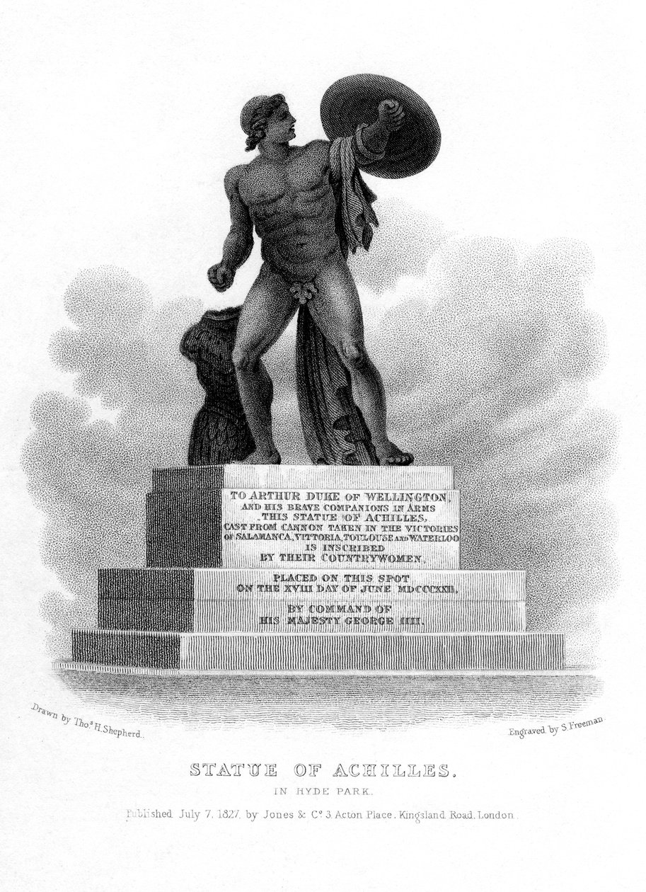Statue af Achilleus, Hyde Park, London, 1827. af S. Freeman