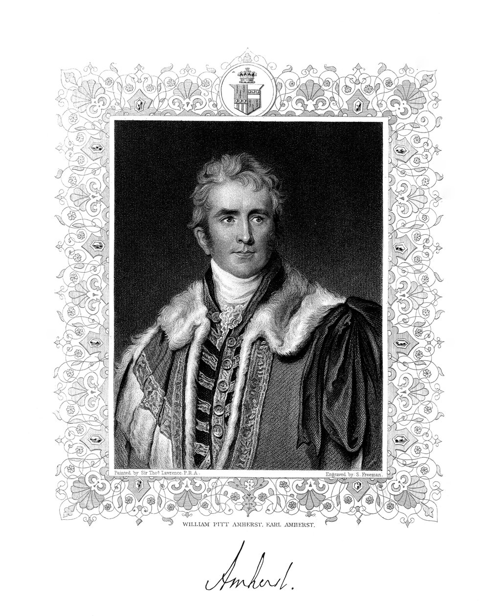 William Pitt Amherst, 1. Earl Amherst, britisk statsmand og diplomat, 1800-tallet. af S. Freeman