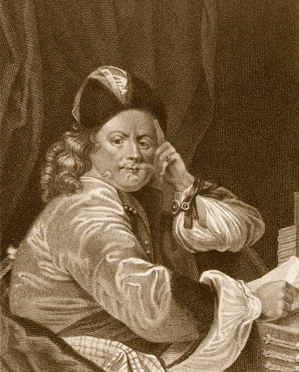 Thomas Killigrew, graveret af J.J Van den Bergh af S. Harding