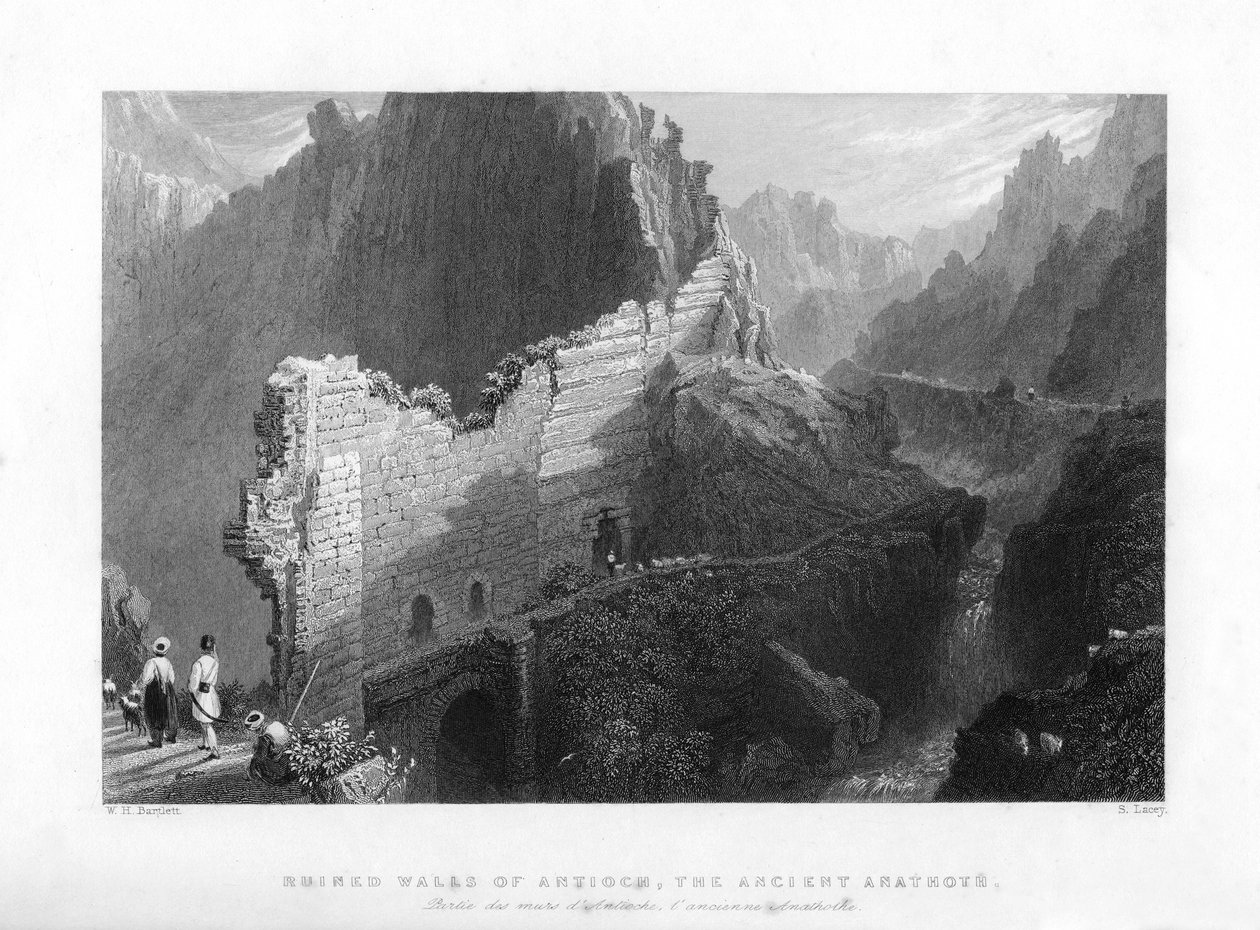Antiokias ruinerede mure, den gamle Anathoth, 1841 af S. Lacey