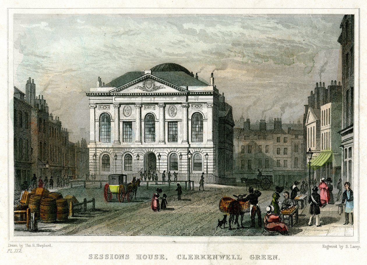 Sessions House, Clerkenwell Green, Islington, London, 1831. af S. Lacey