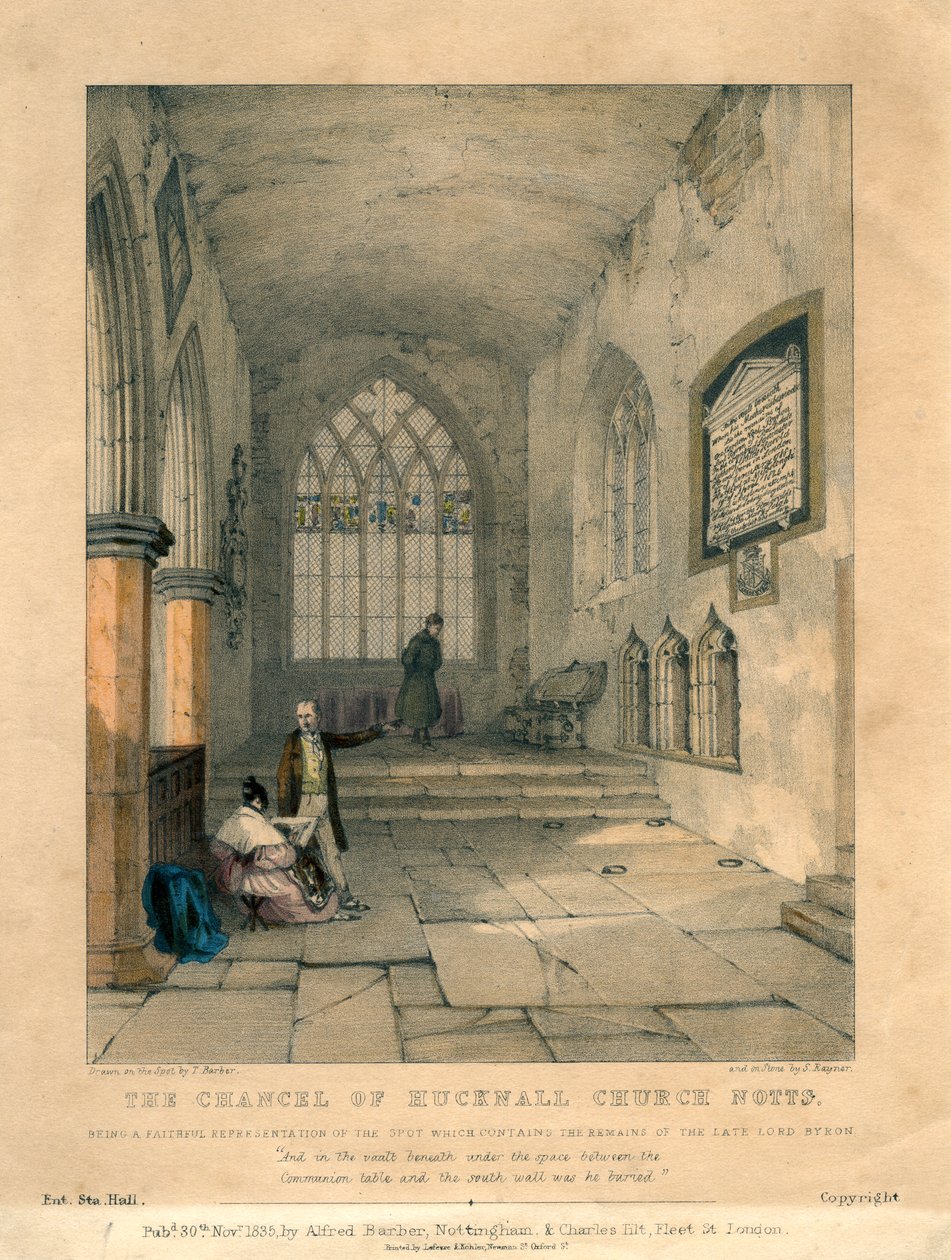 Koret i Hucknall Church, Nottinghamshire, 1835 af S Rayner
