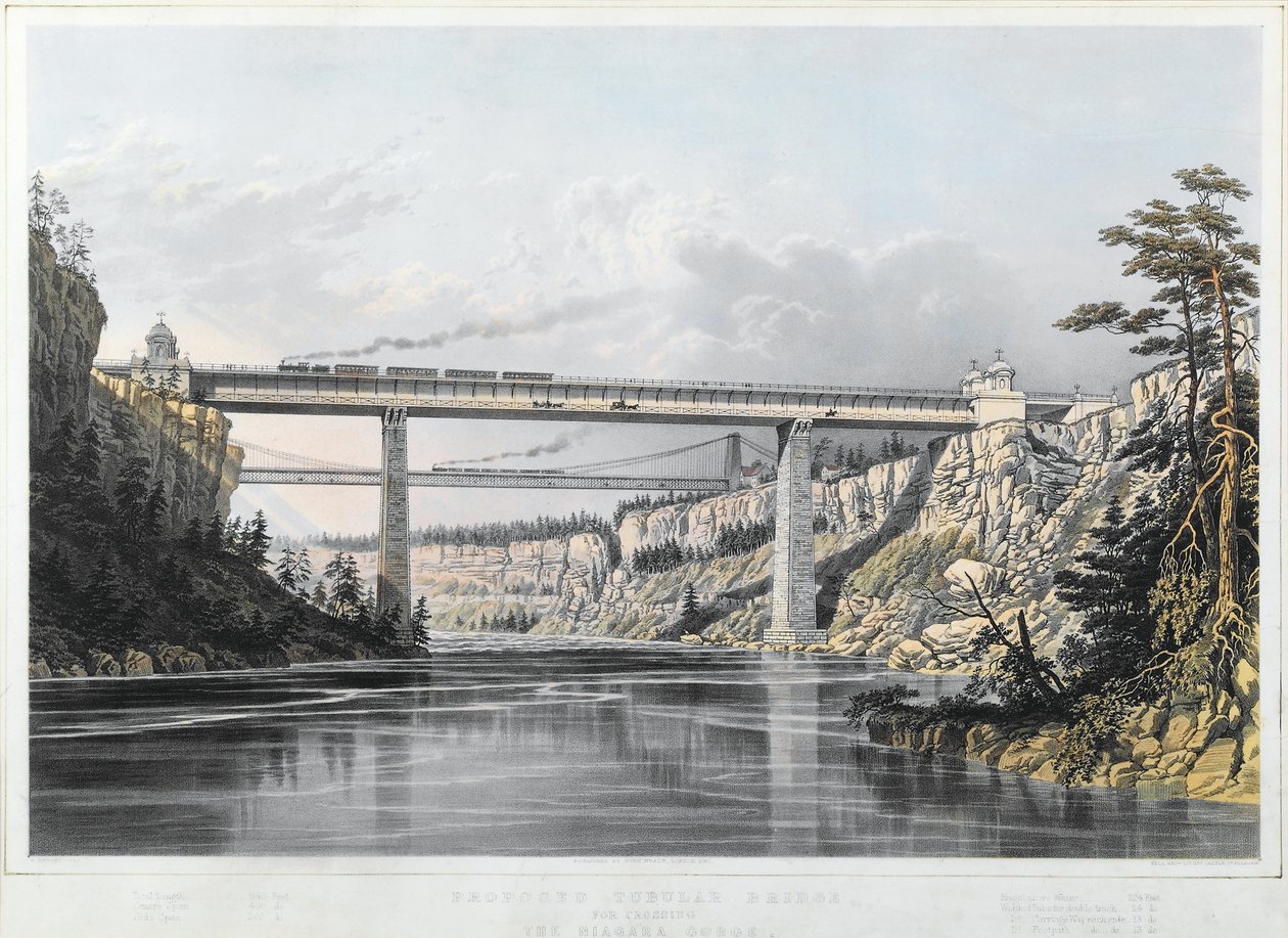 Grand Trunk Railway of Canada: Victoria Bridge, 1854 af S. Russell