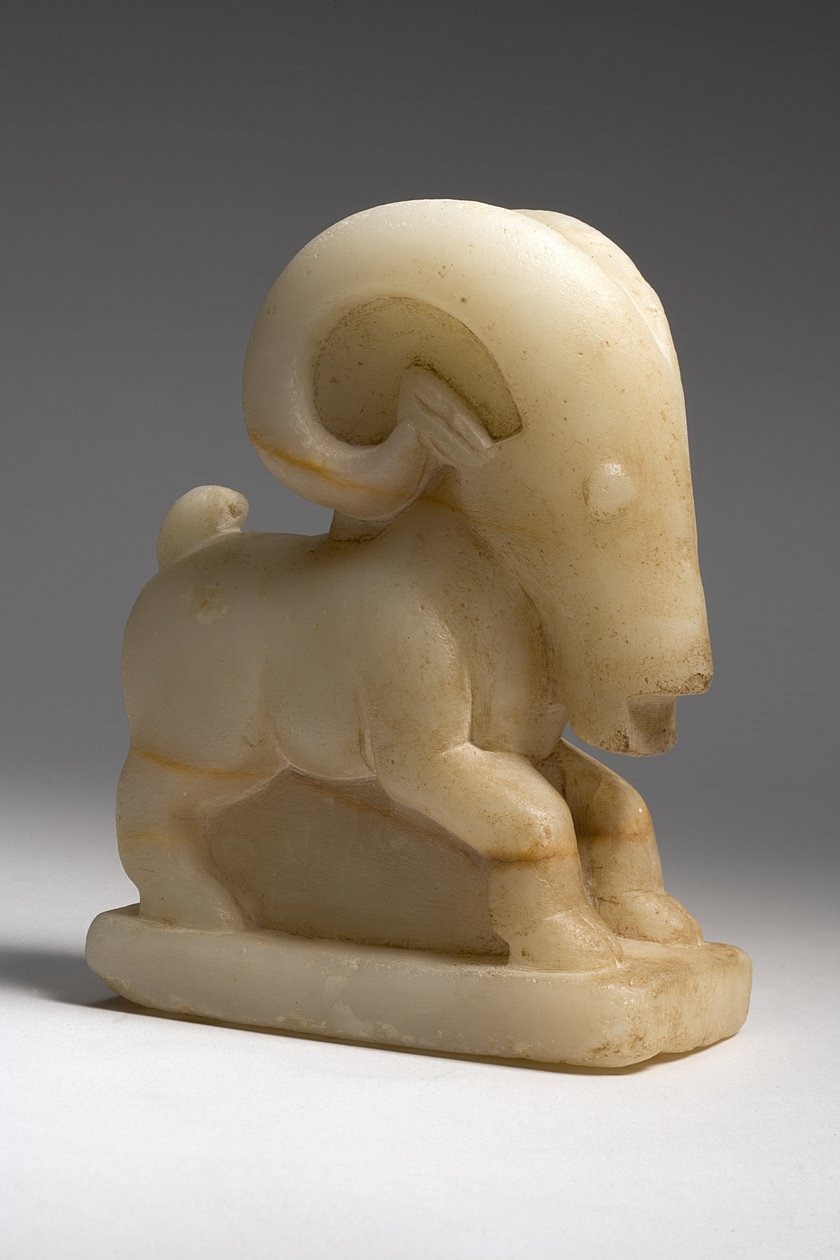 Ibex, ca. 1. århundrede e.Kr. (alabaster) af Sabaean