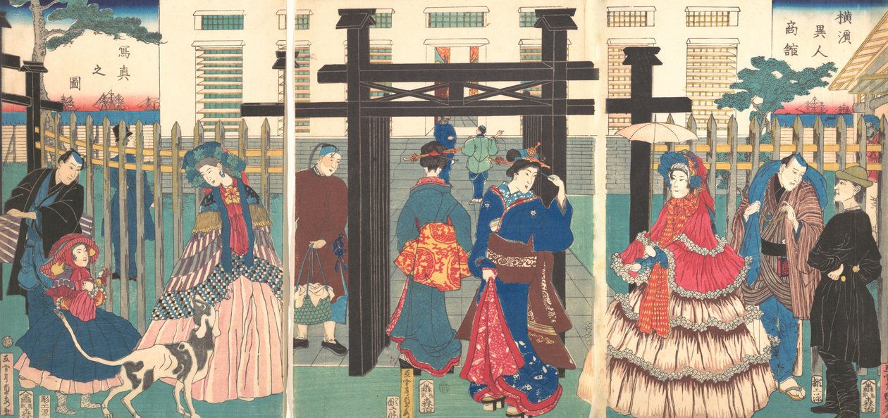 Foreign Business Etablissement i Yokohama, 1861. af Sadahide Utagawa