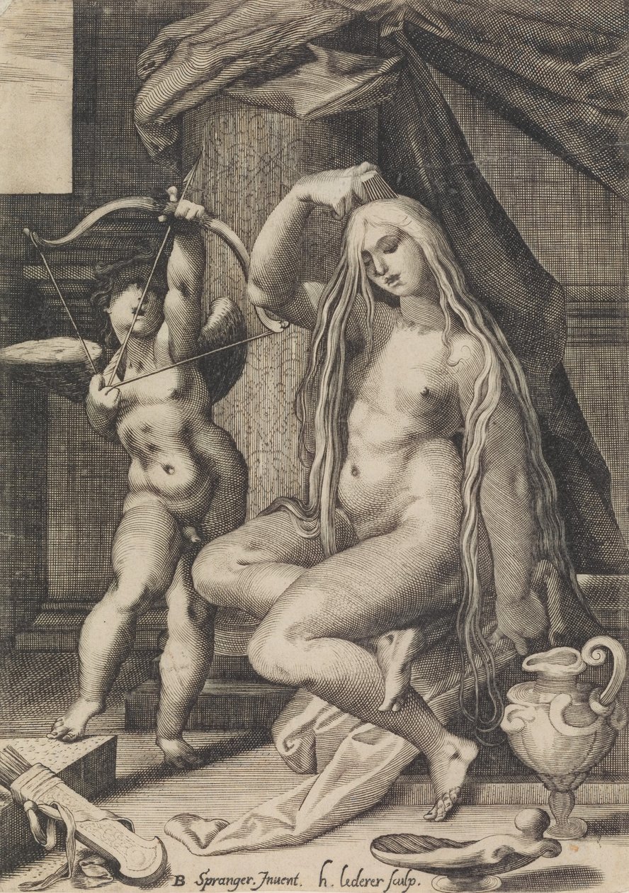 Venus og Amor, 1571-1650. af Sadeler