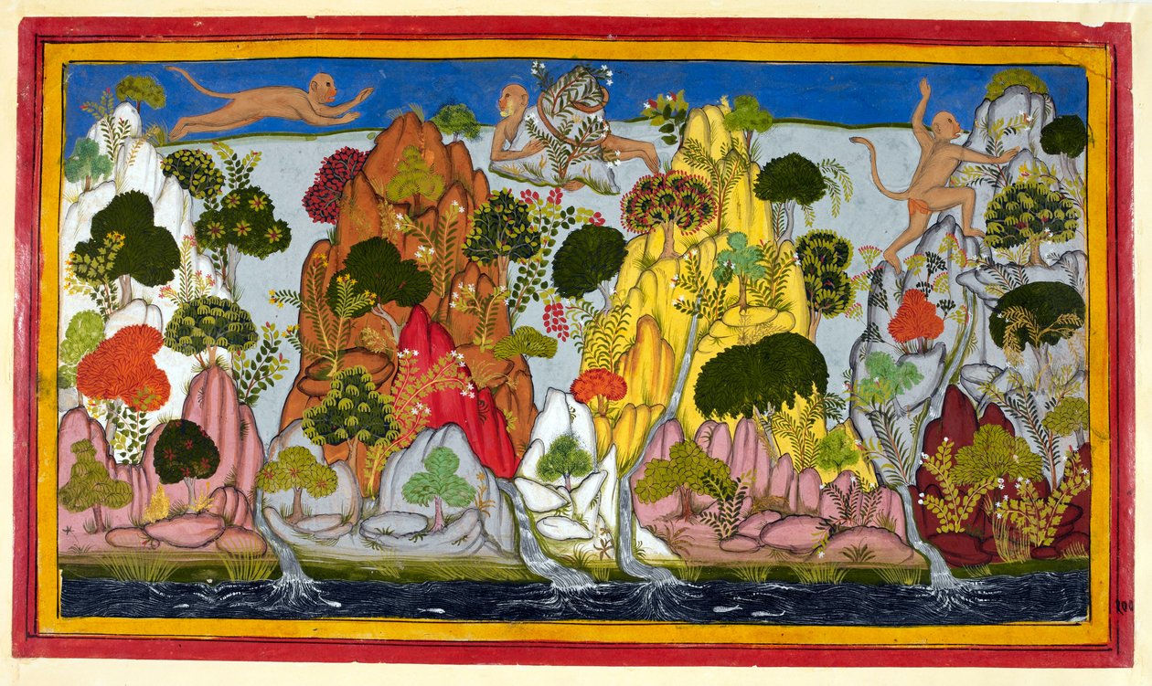 Hanuman flyver til Himalaya på jagt efter hellige urter af Sahibdin