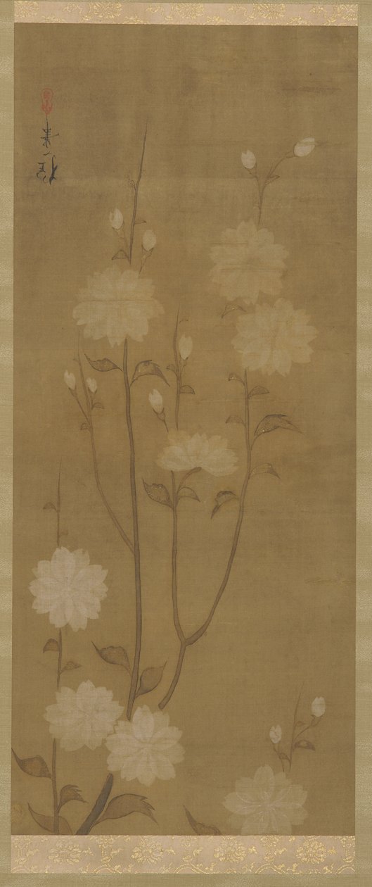Nedhængende kirsebærgrene i blomst, Edo-periode, midten af det 18.-begyndelsen af det 19. århundrede. af Sakai Hoitsu