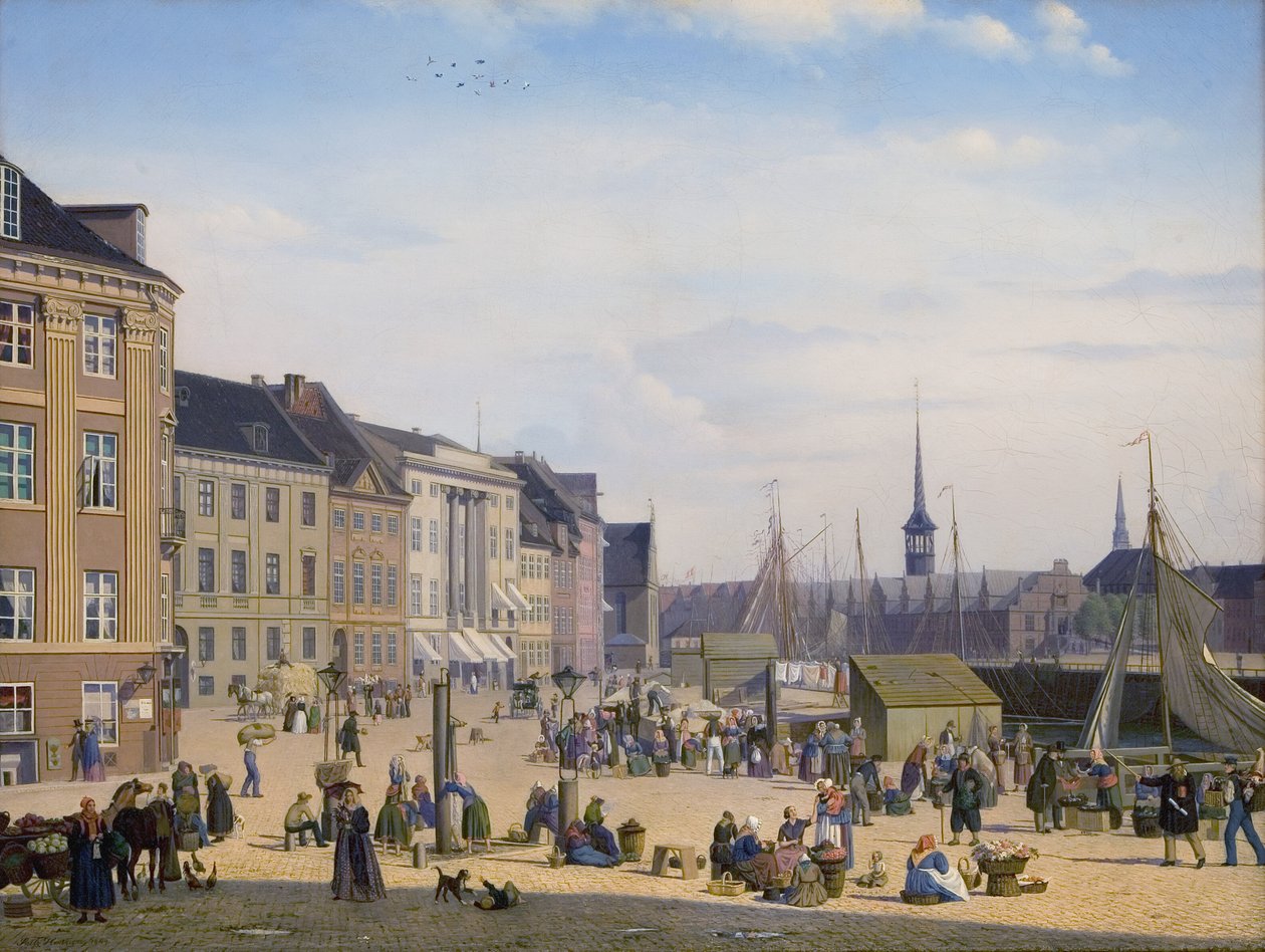 Højbro Plads, en markedsplads i København af Sally Henriques