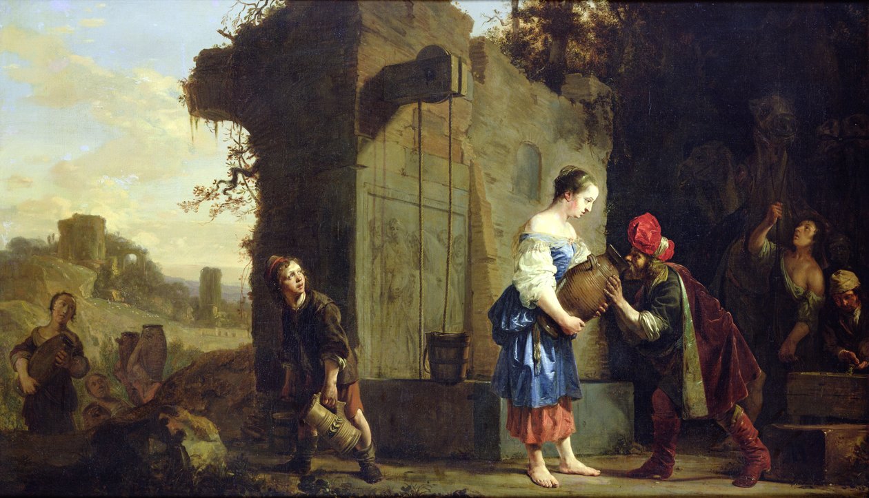Eliezer og Rebecca ved brønden, 1660 af Salomon de Bray