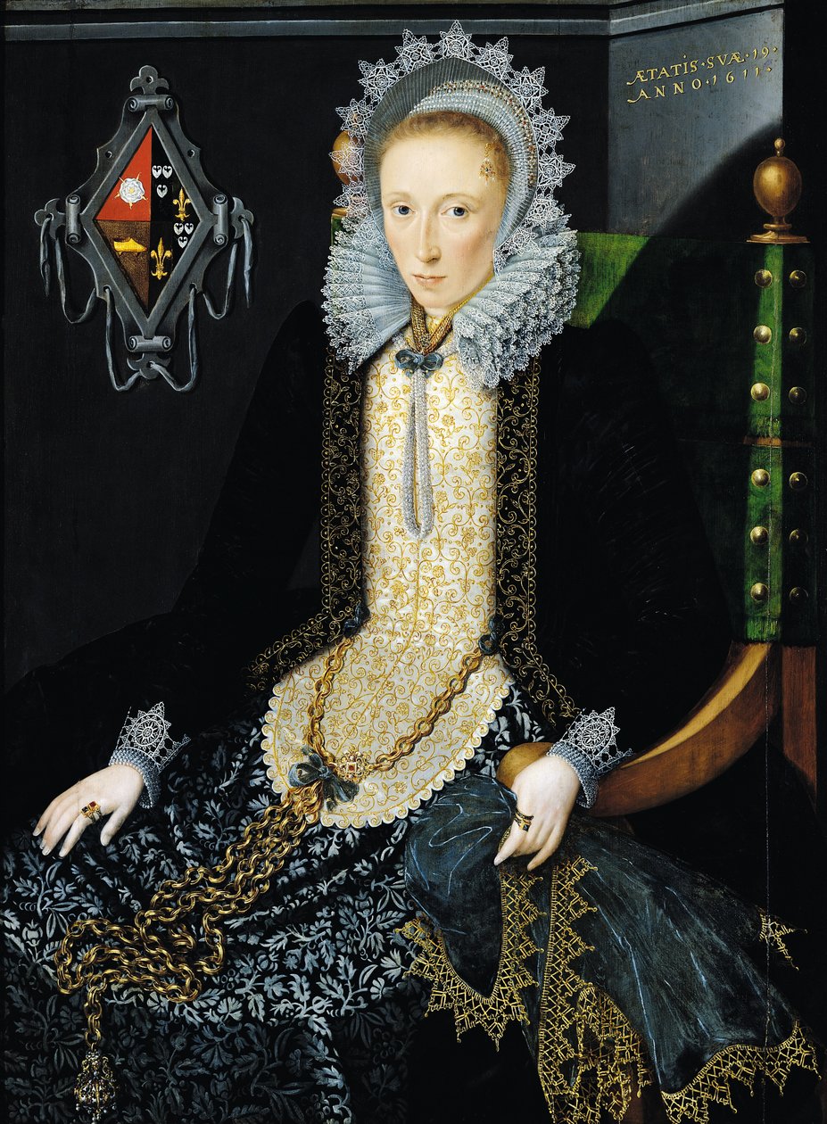 Portræt af Adriana van Nesse, 1611 (par 190374) af Salomon Mesdach