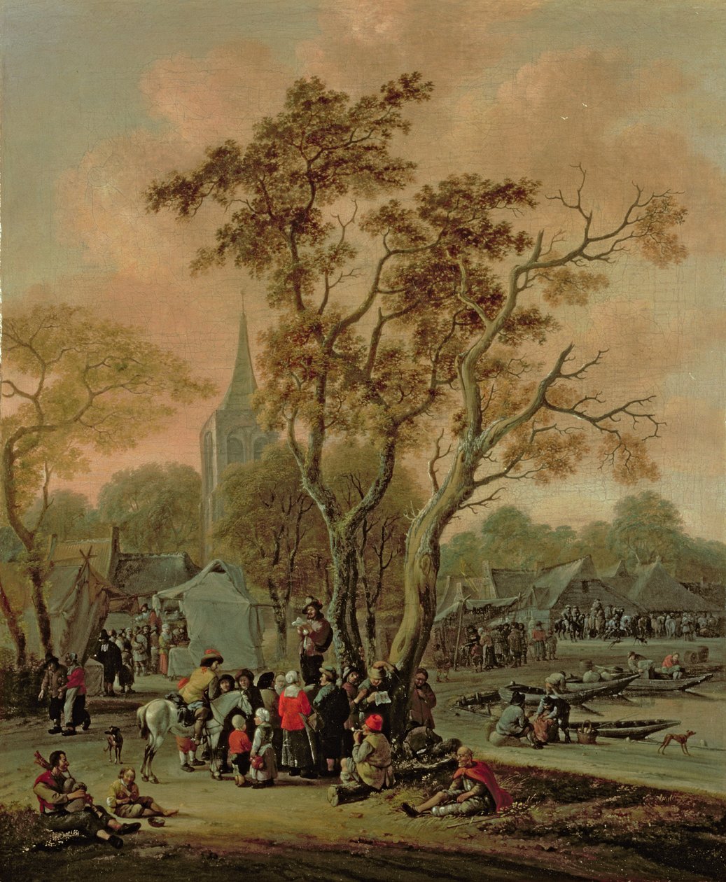 En landsbyfest med en spillemand, 1702 af Salomon Rombouts