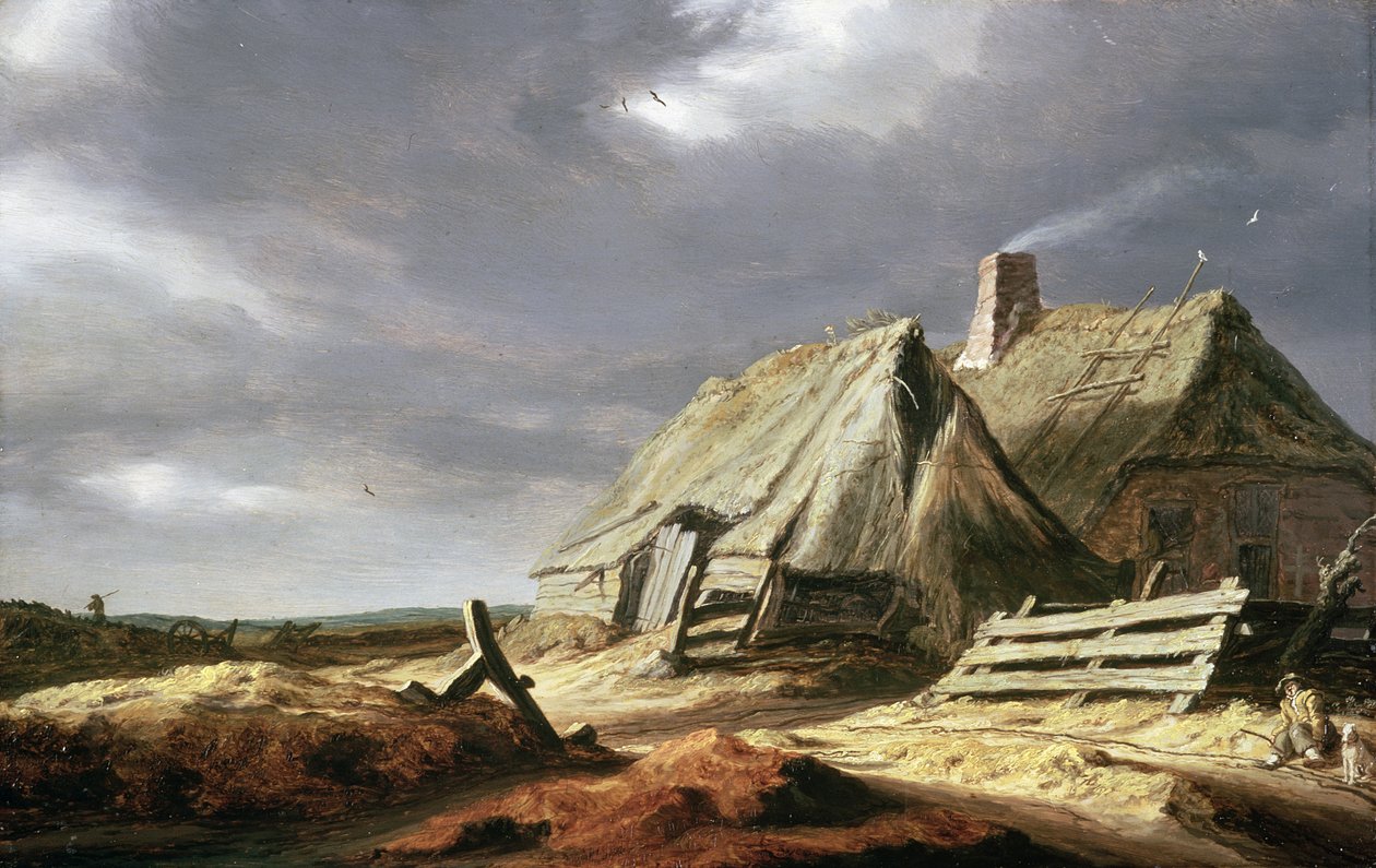 Gårdsbygninger i et landskab, c.1625-28 af Salomon van Ruisdael or Ruysdael